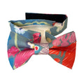 Dusty Blue with Red & Pink Floral Kids Bow Tie