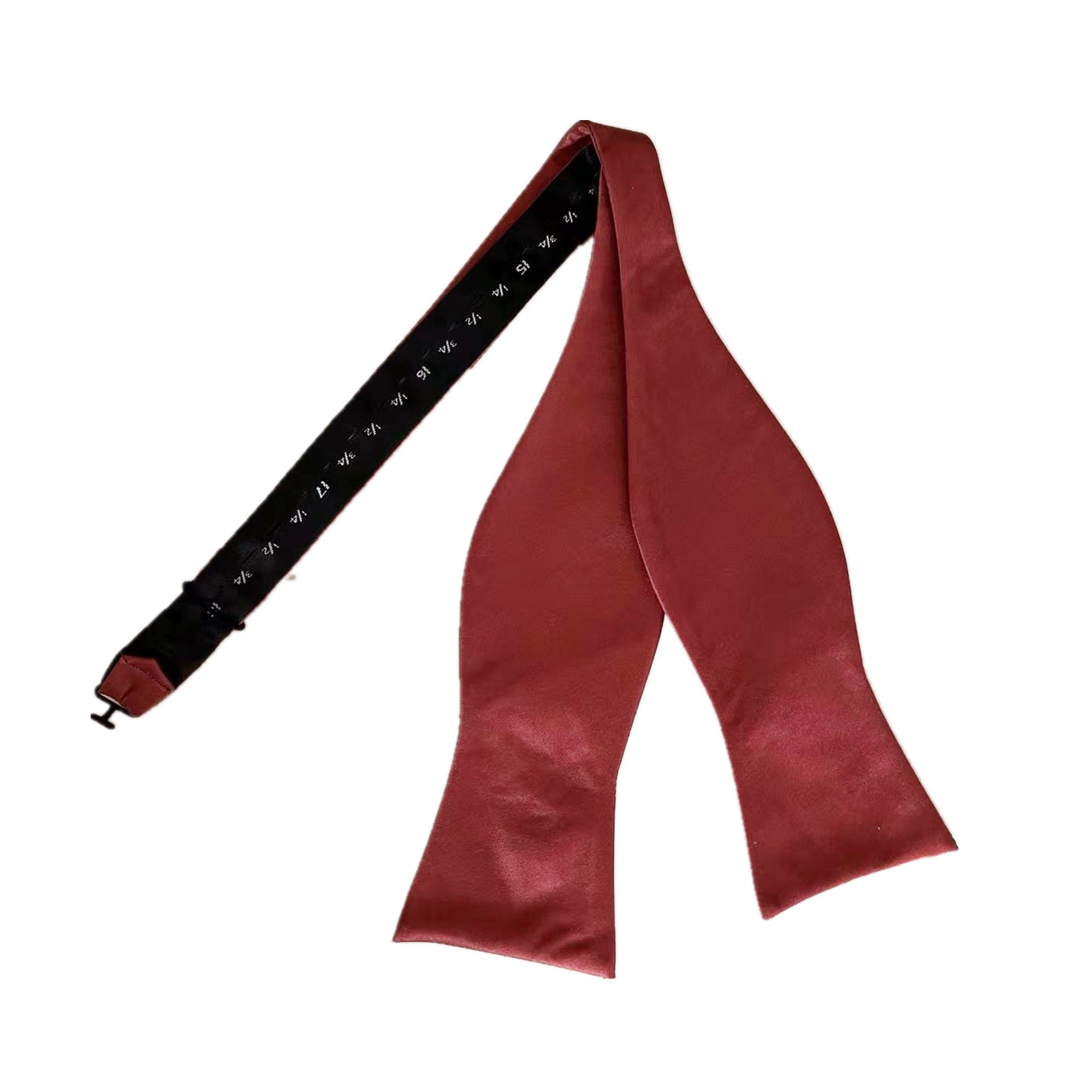 Cinnamon Rose Satin Self-tied Bow Tie