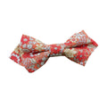 Orange Floral Pre-tied Diamond Bow Tie