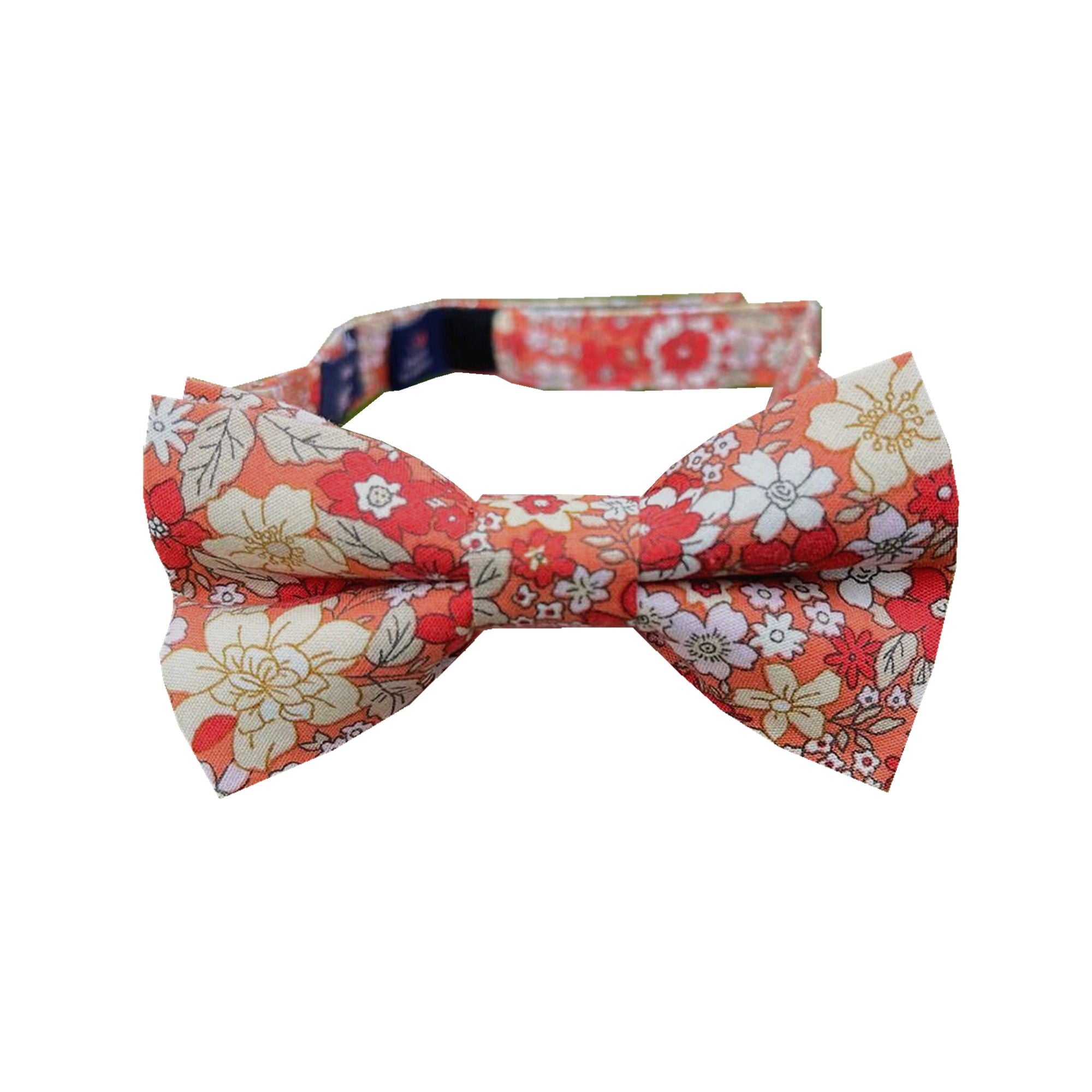 Orange Floral Kids Bow Tie