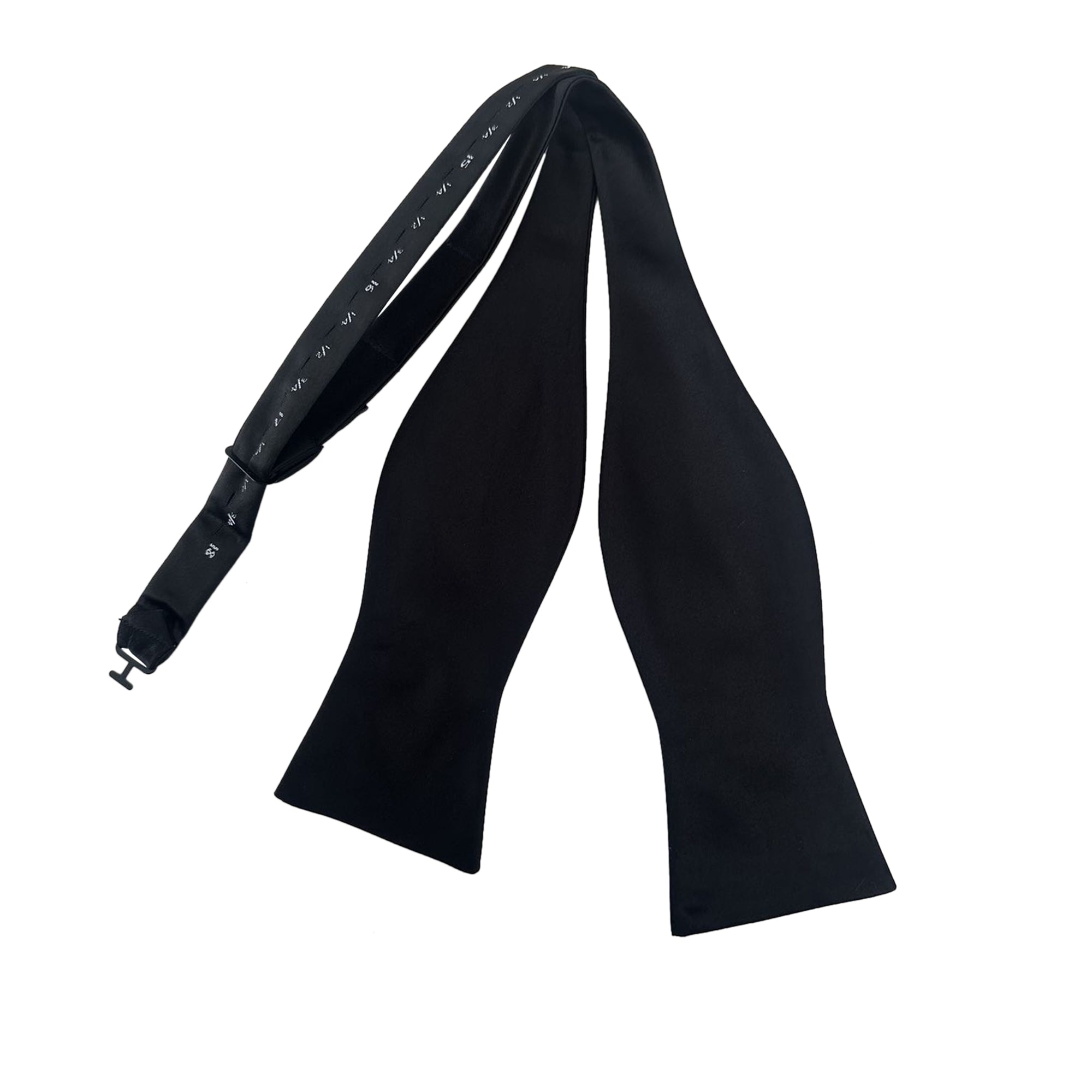 Black Satin Self-tied Bow Tie