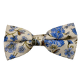 Blue Yellow Floral on Beige Pre-tied Bow Tie