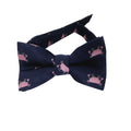 Navy Blue with Pink Crab Kids Bow Tie