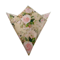 Peach Floral on Beige Pocket Square