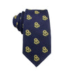 Navy Blue Yellow Spring Sunflower Necktie