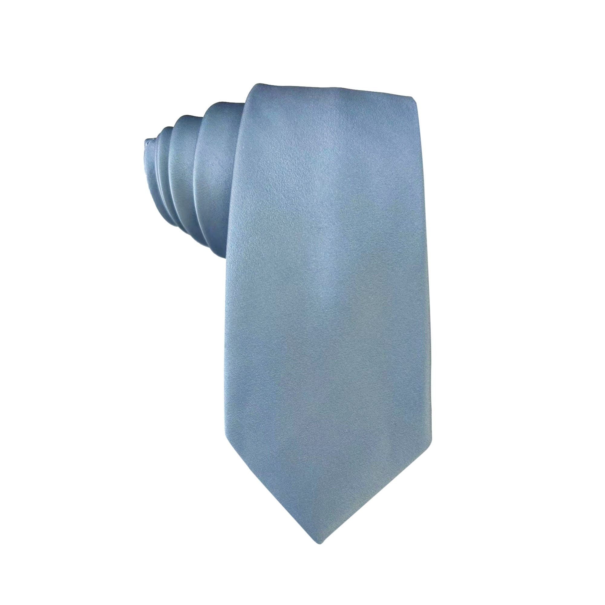 Dusty Blue Matte Satin Necktie