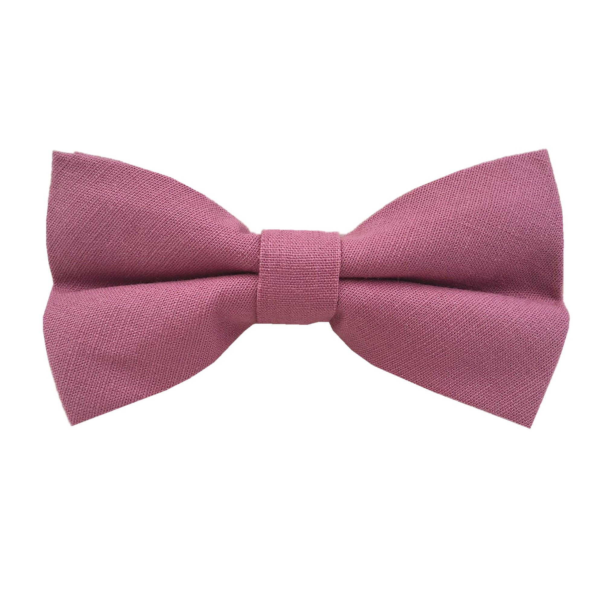 Dusty Rose Linen Pre-tied Bow Tie