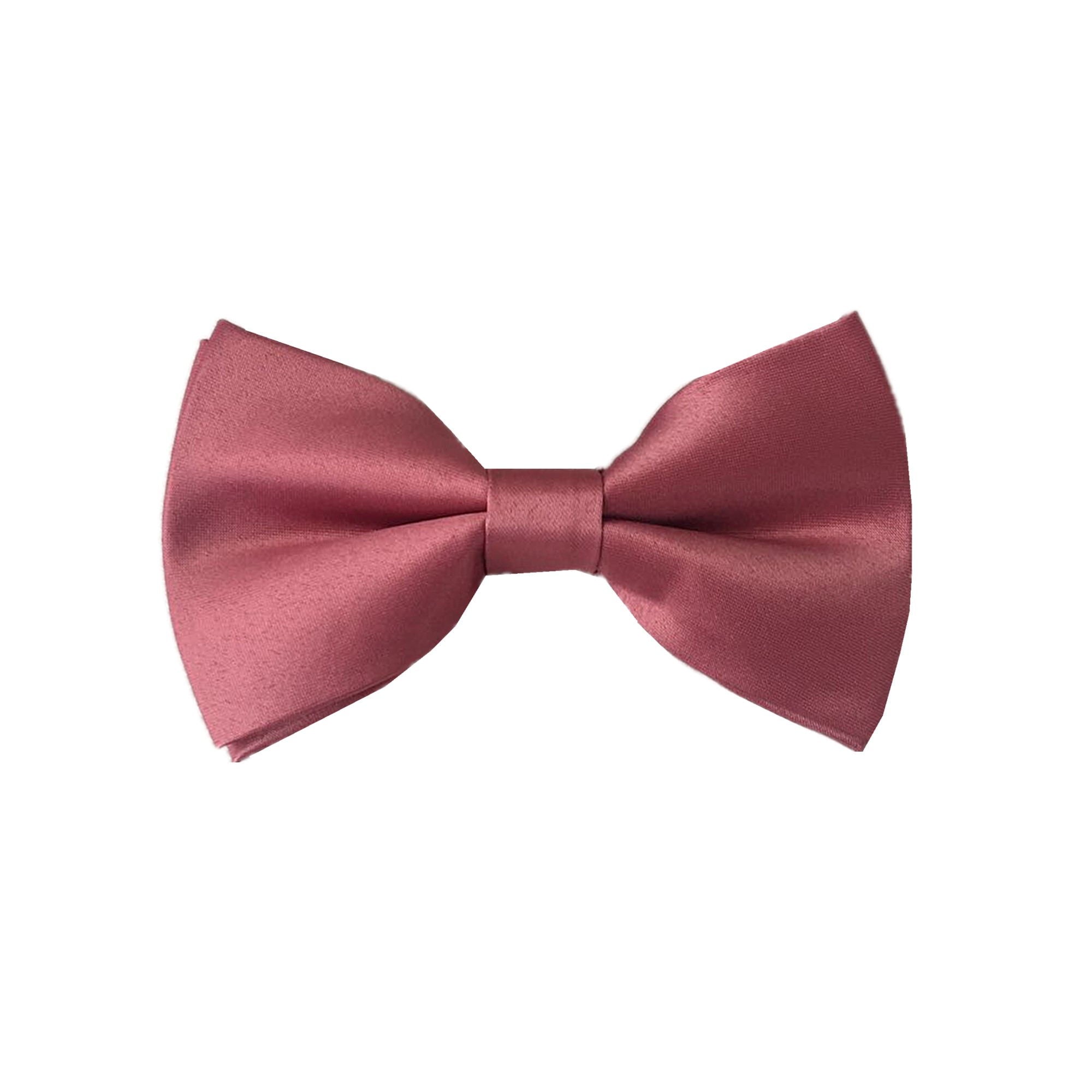 Dusty Rose Pink Satin Pre-tied Bow Tie
