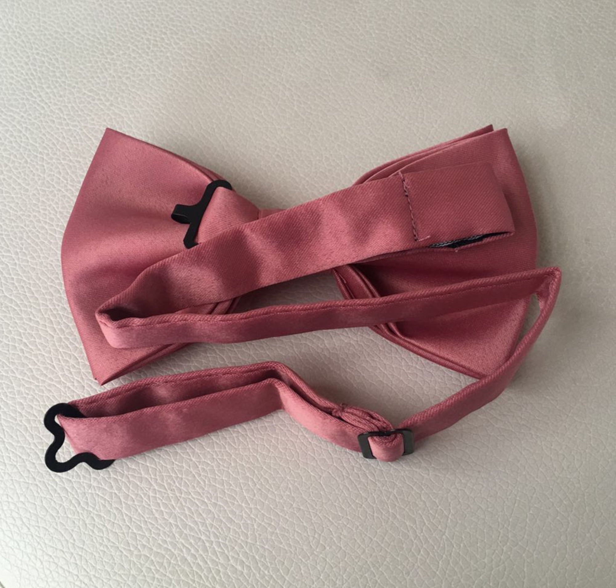 Dusty Rose Pink Satin Pre-tied Bow Tie
