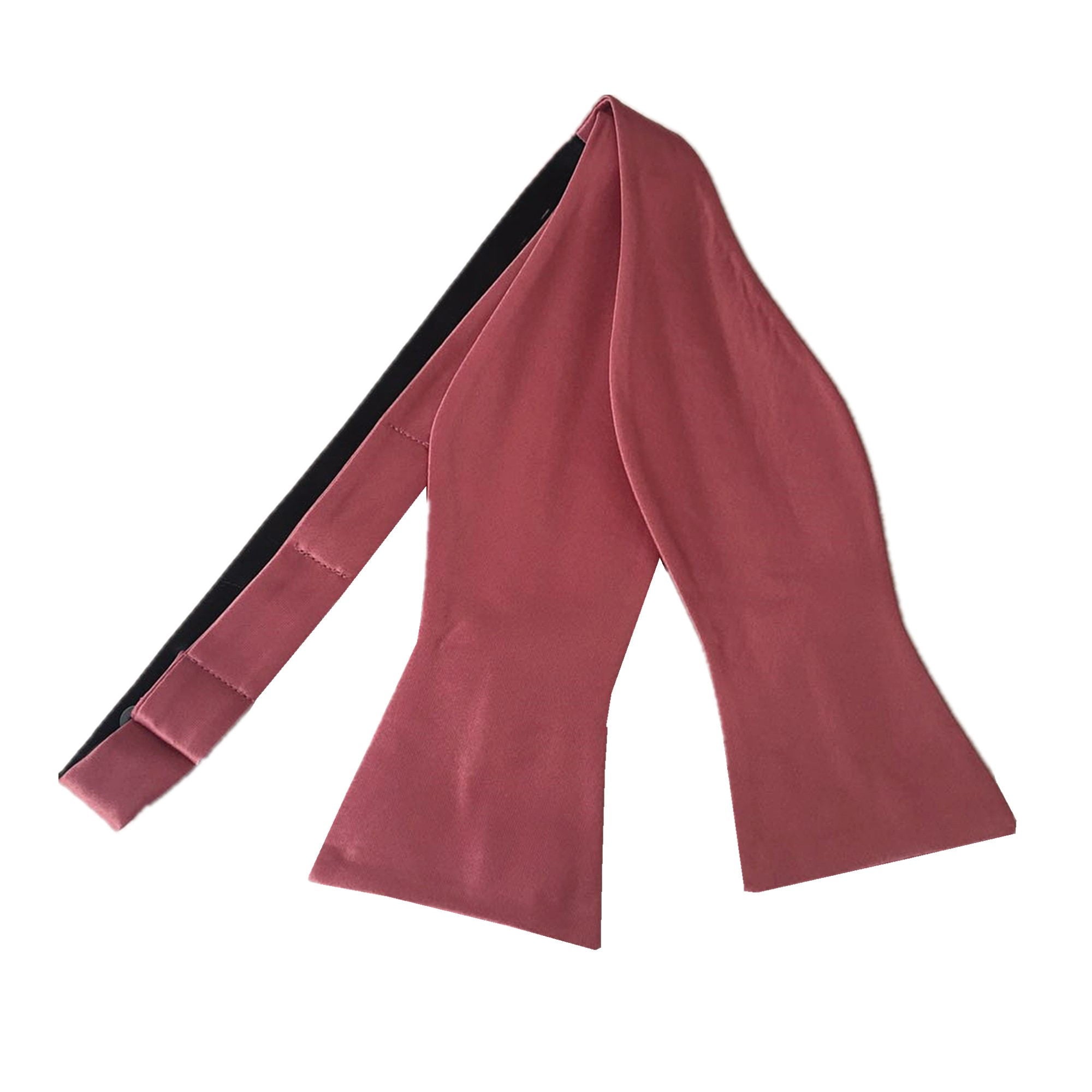 Dusty Rose Pink Satin Self-tied Bow Tie