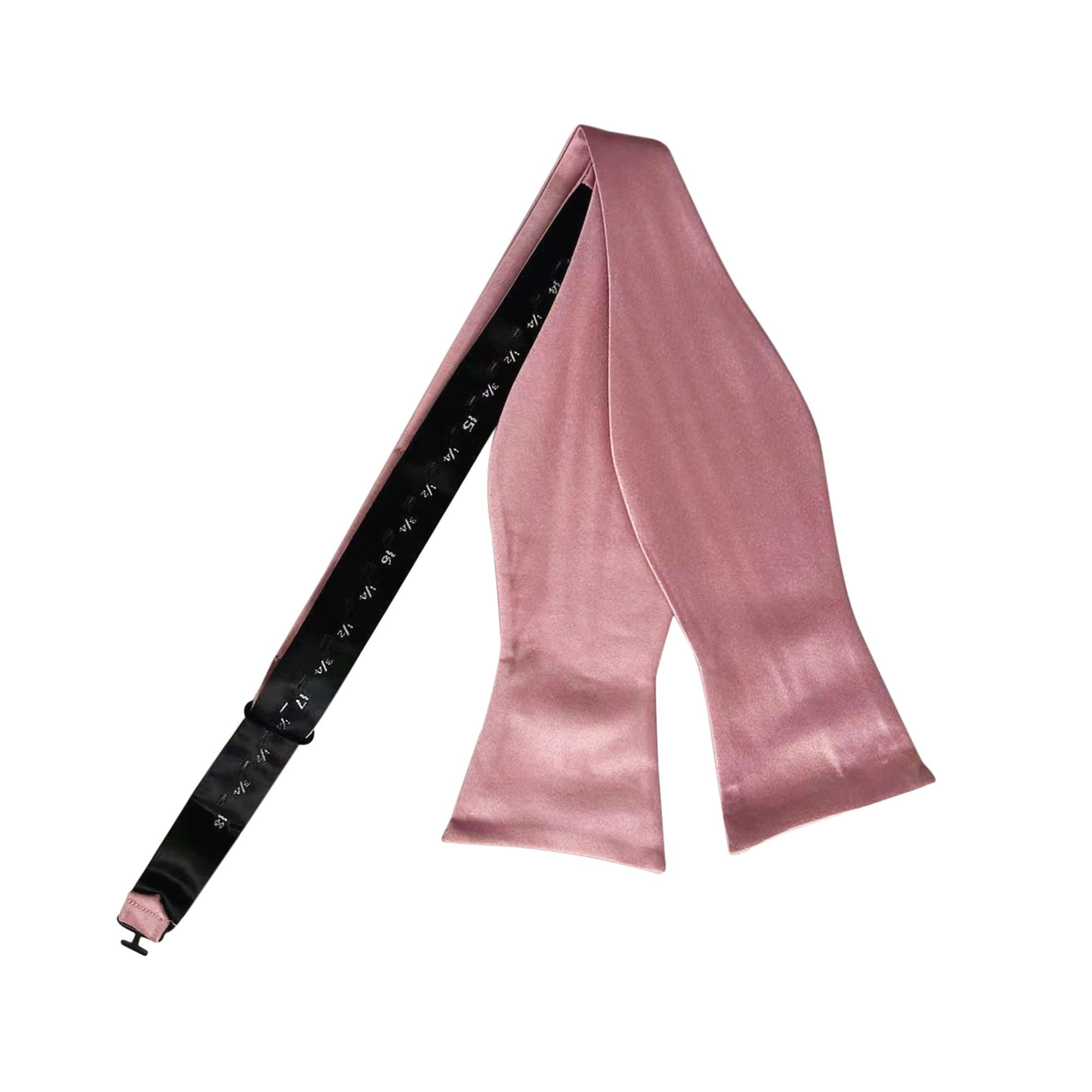 Dusty Rose Satin Self-tied Bow Tie