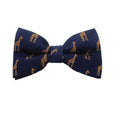 Navy Blue Golden Brown Giraffe Pre-tied Bow Tie