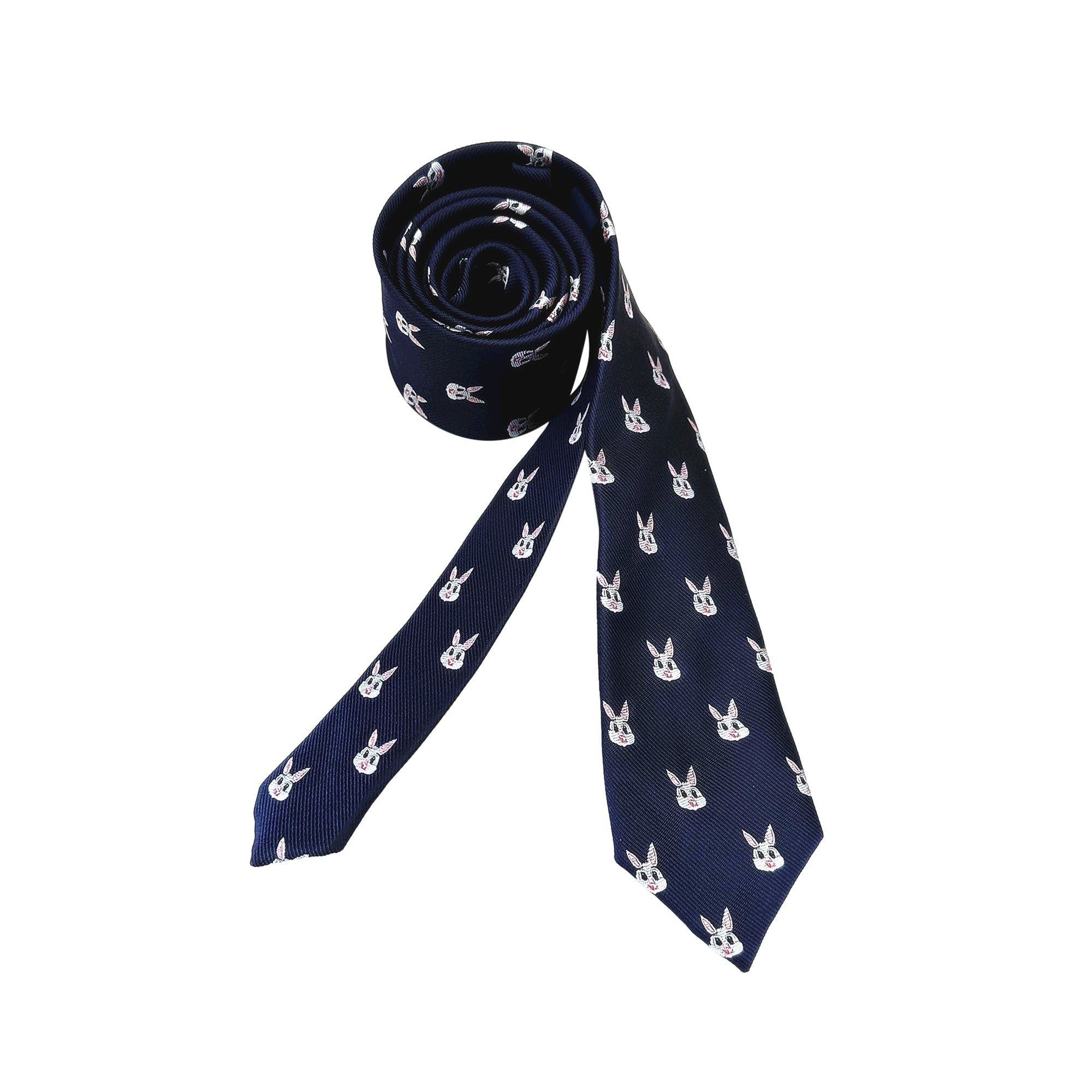 Navy Blue Bunny Skinny tie