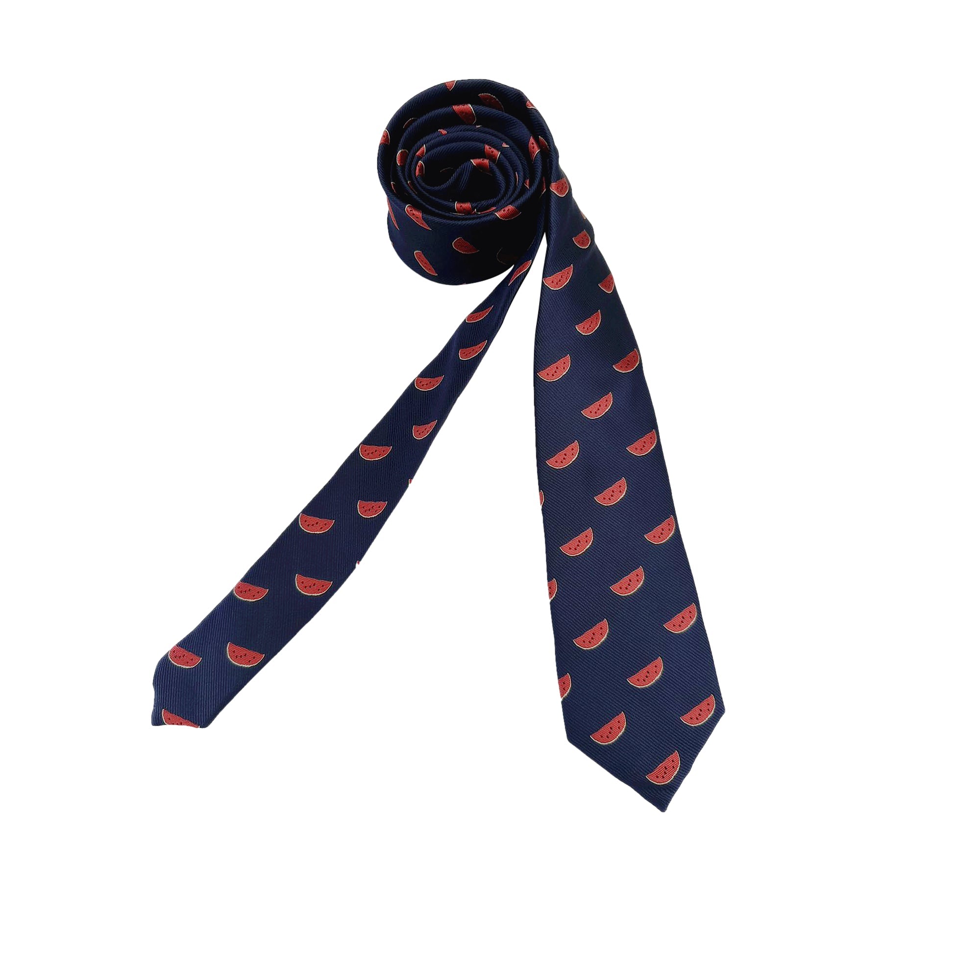 Navy Blue Watermelon Skinny Tie