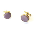 Dusk Dusty Purple Satin Gold Cufflinks