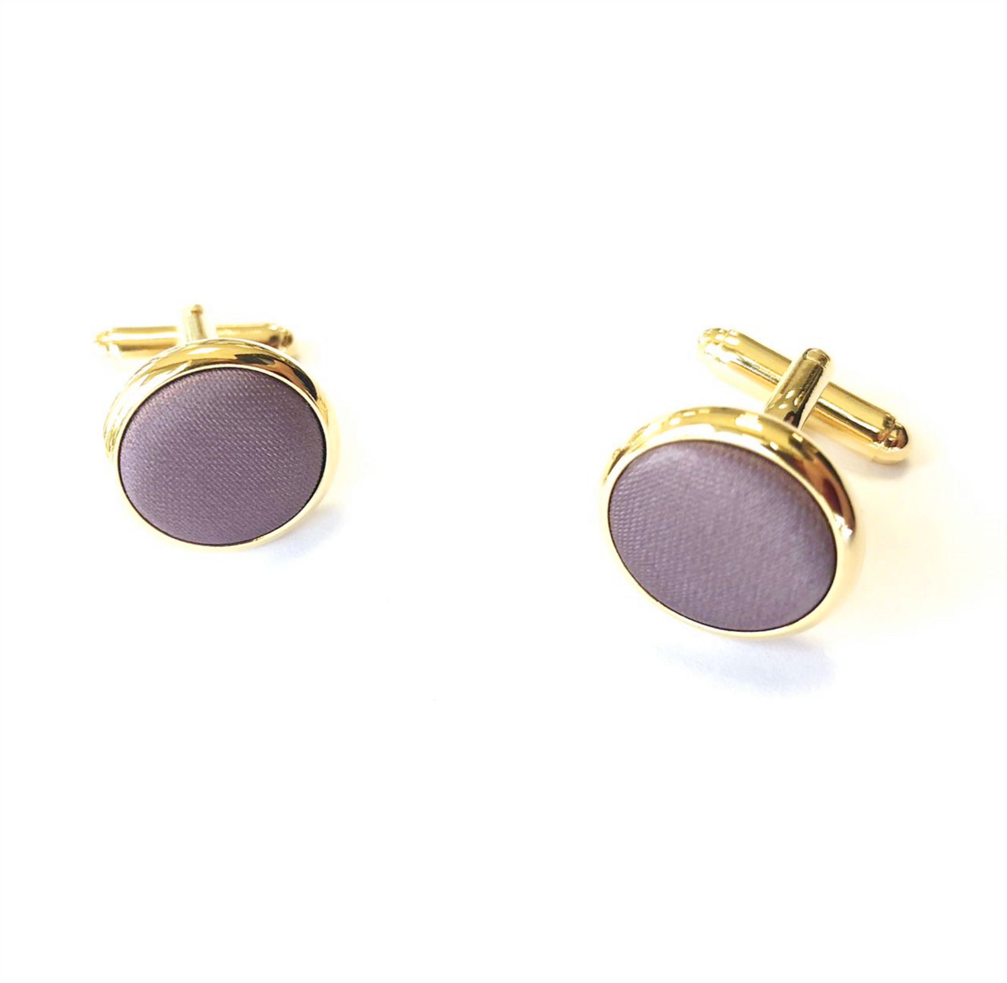 Dusk Dusty Purple Satin Gold Cufflinks