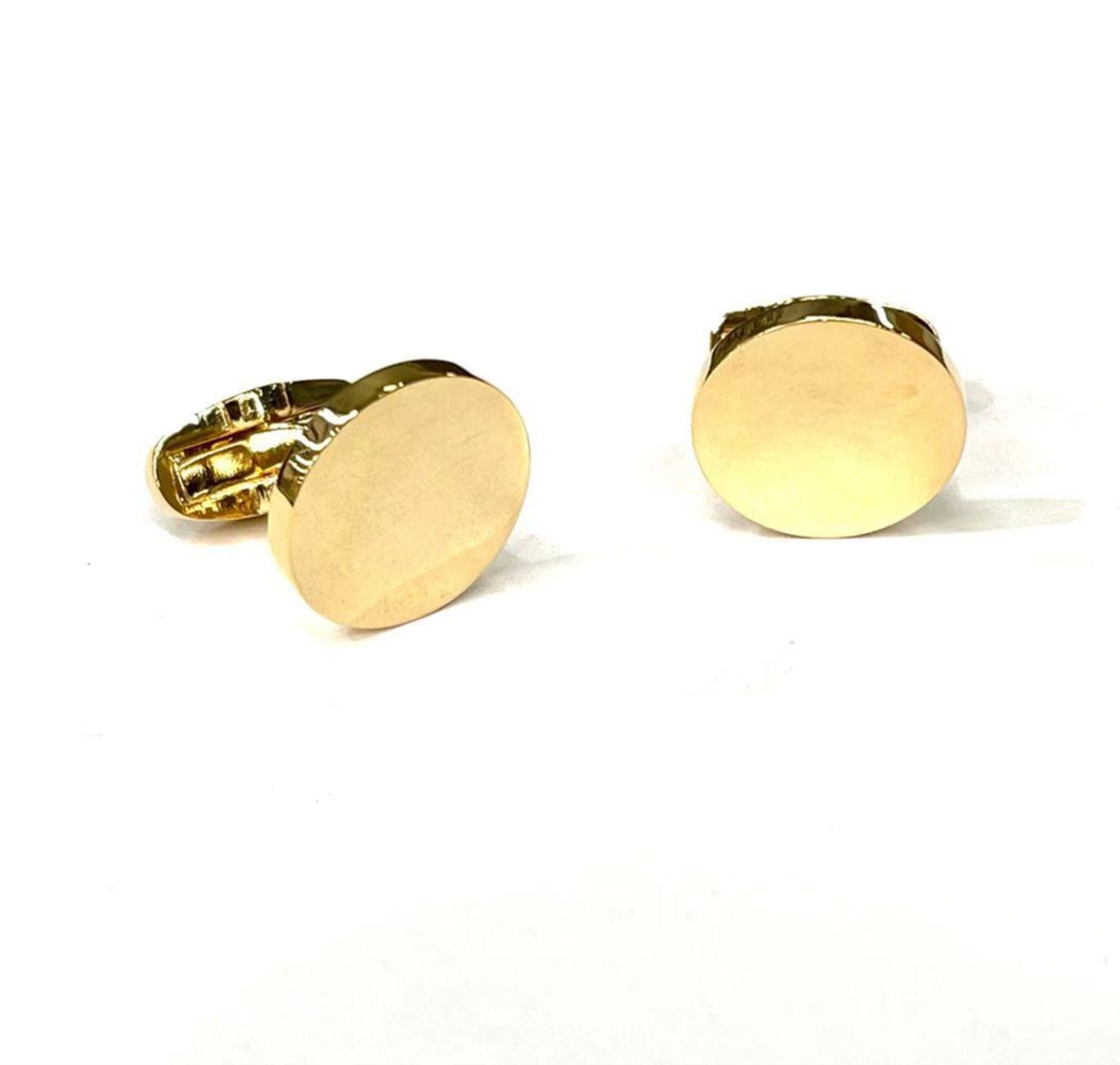 Gold Round Cufflinks