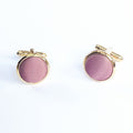 Vintage Mauve Satin Gold Cufflinks