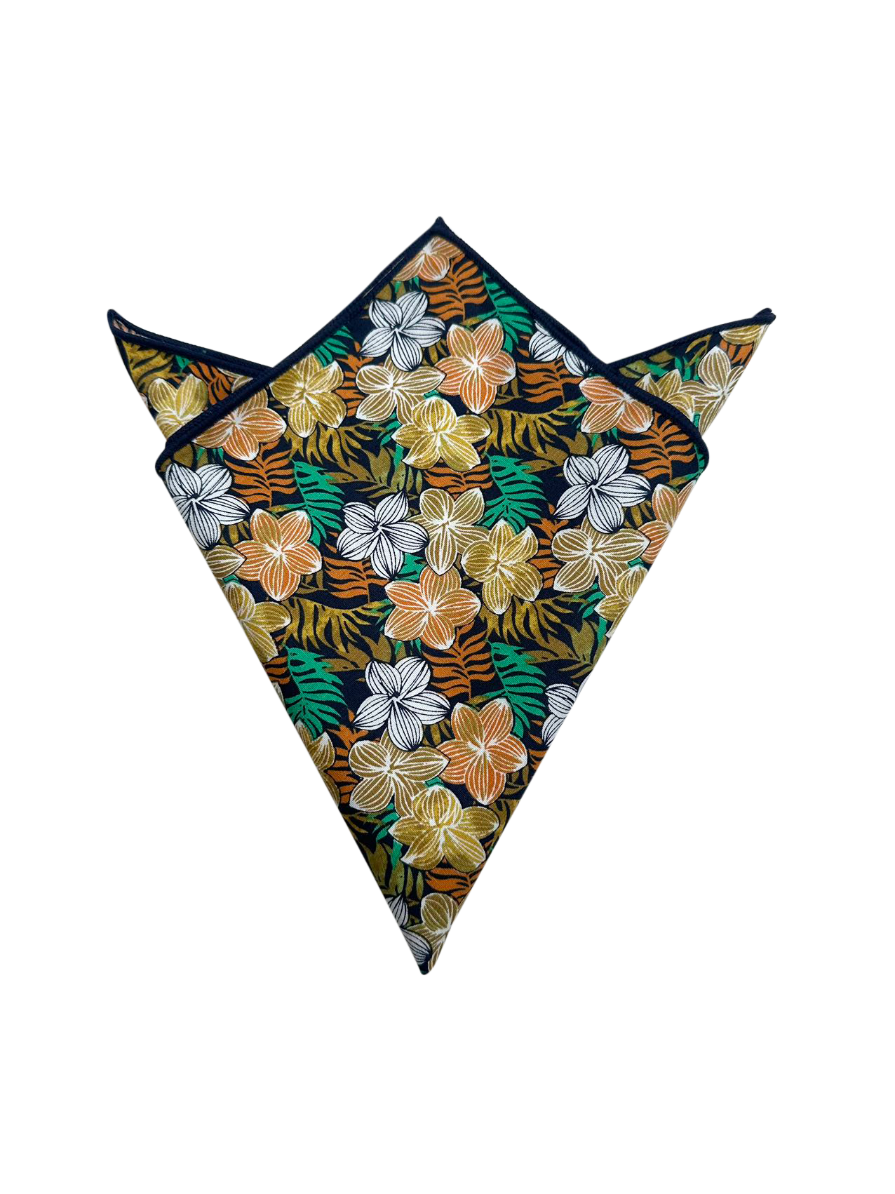 Luxor Gold Tropical Leaves Pocket Square