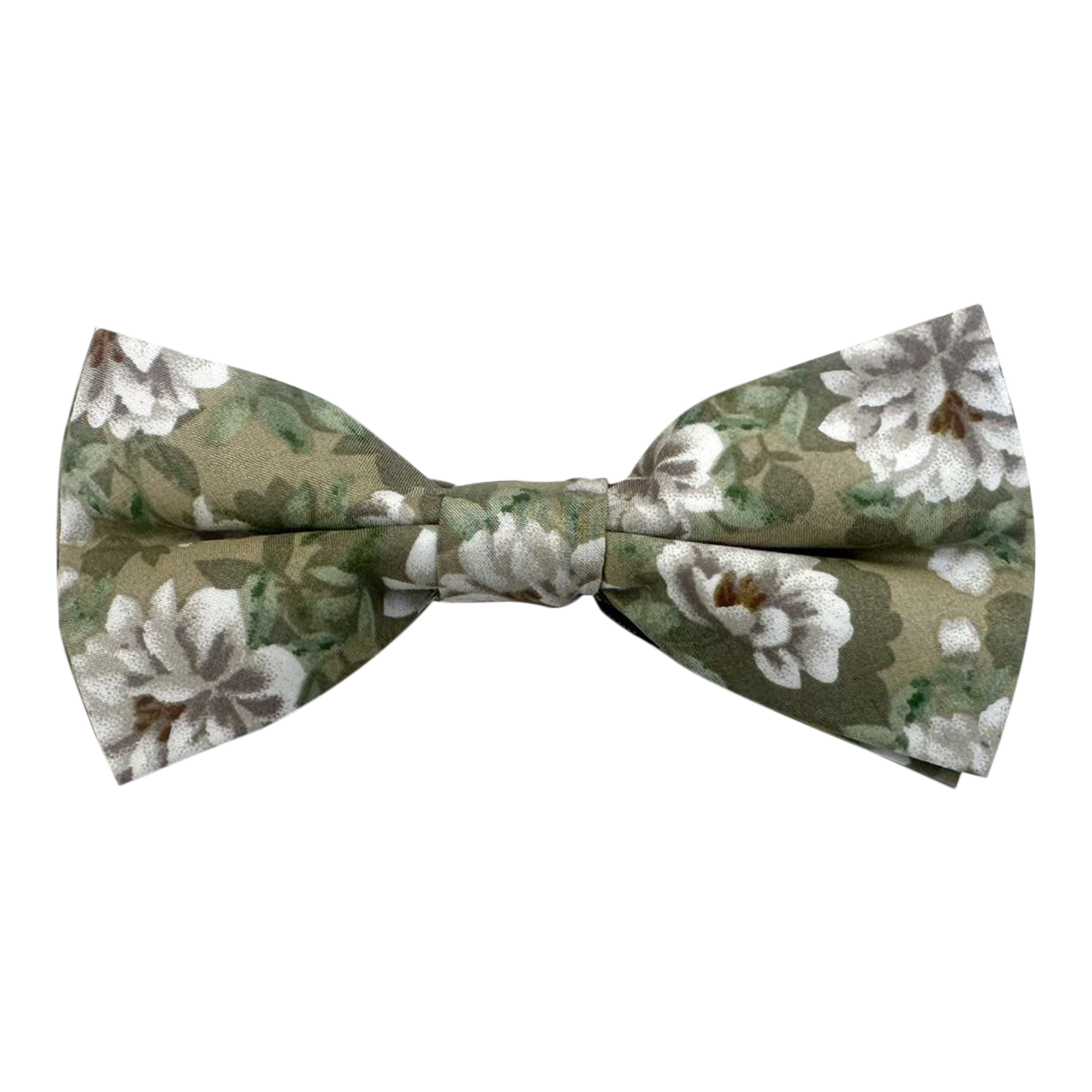 Sage Green With White Floral Pre-tied Bow Tie