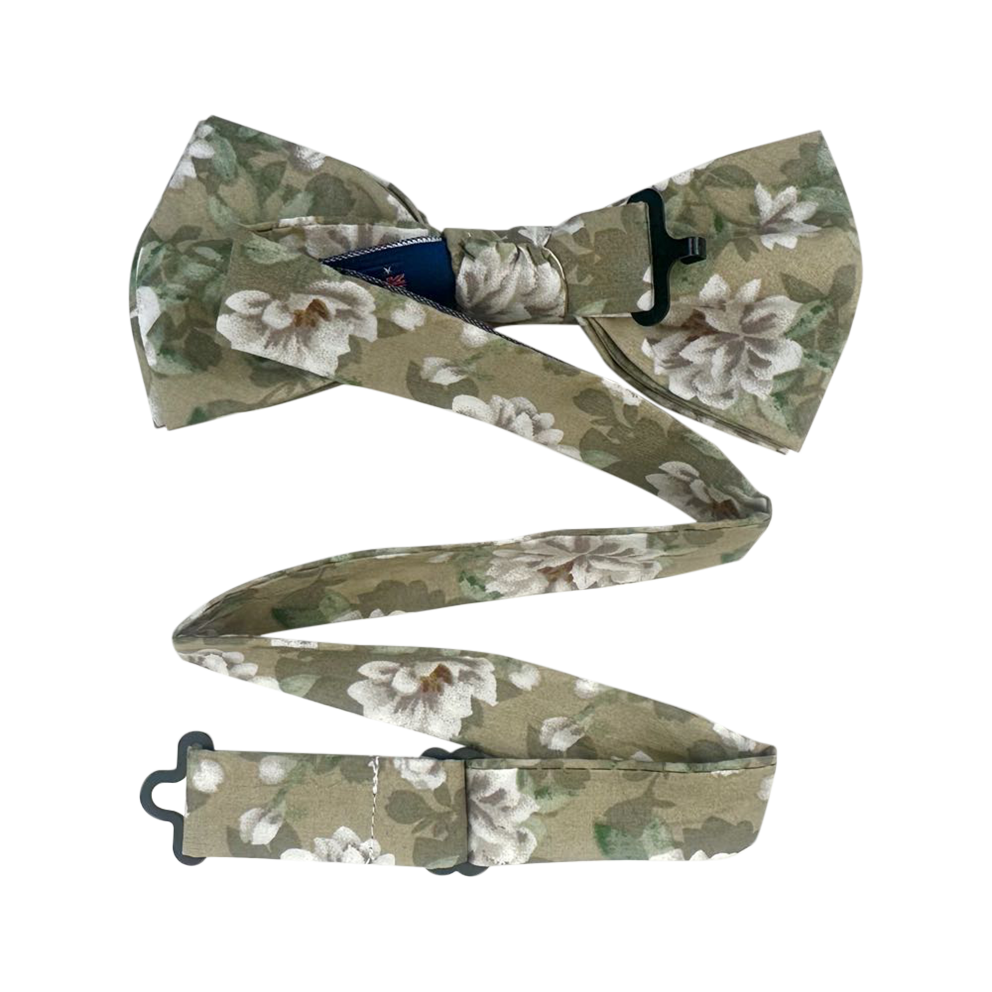 Sage Green With White Floral Pre-tied Bow Tie