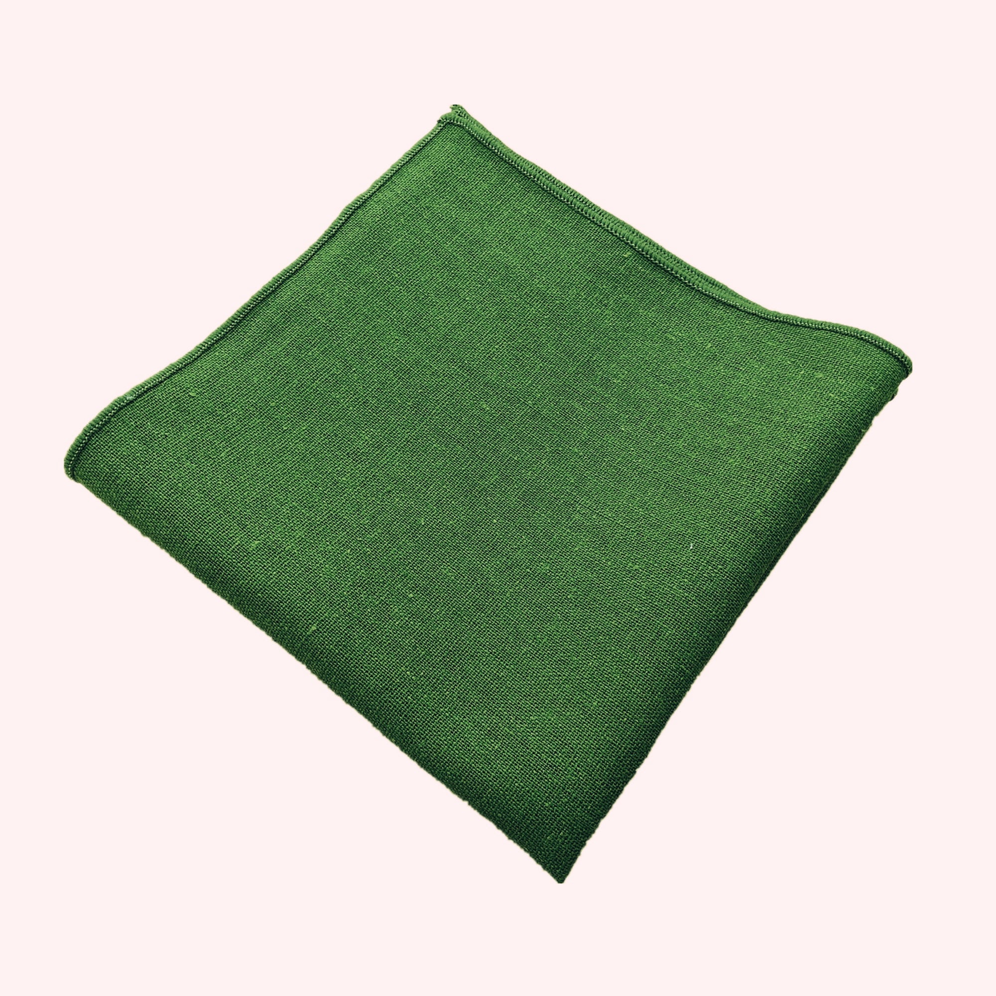 Hunter Green Linen Pocket Square