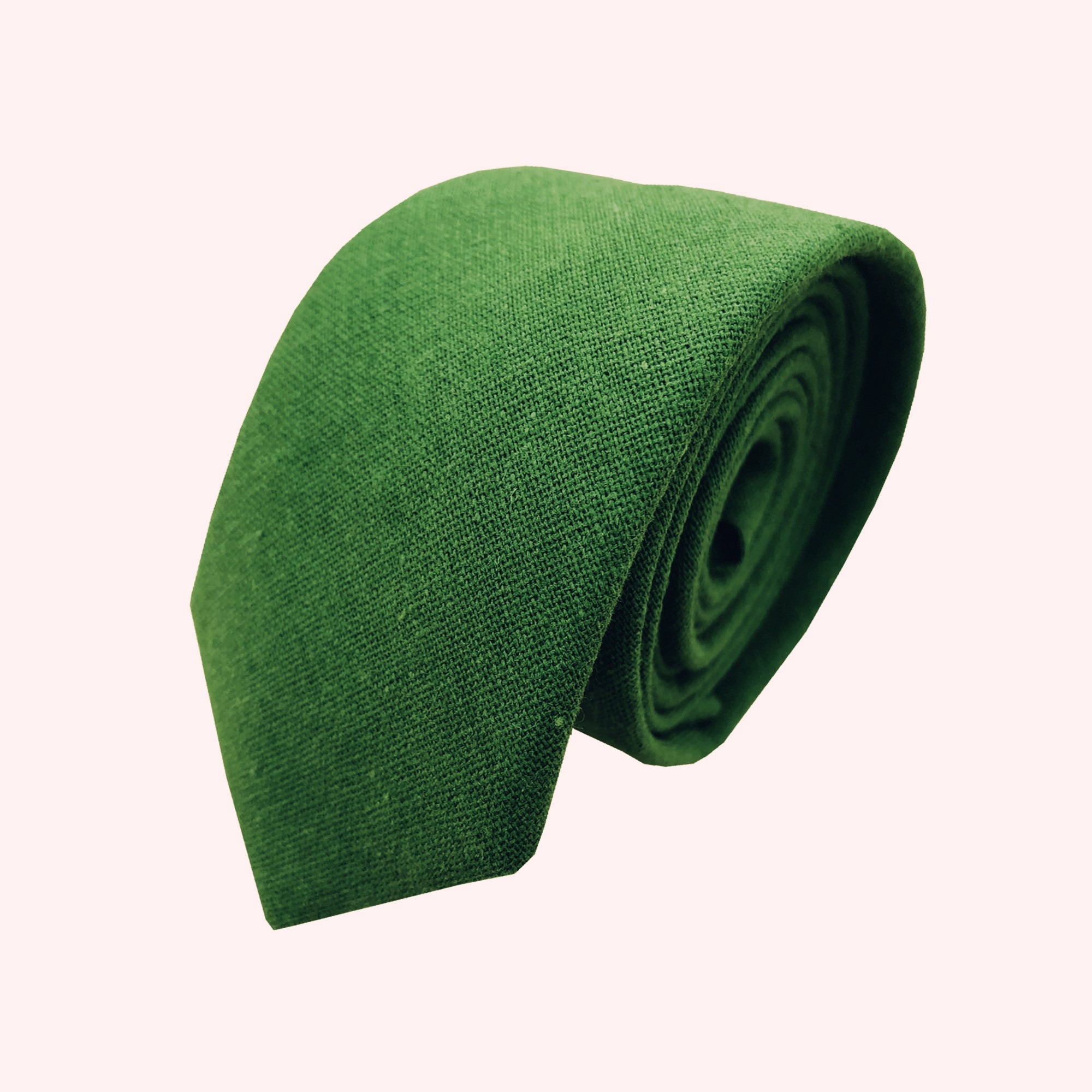 Hunter Green Linen Necktie