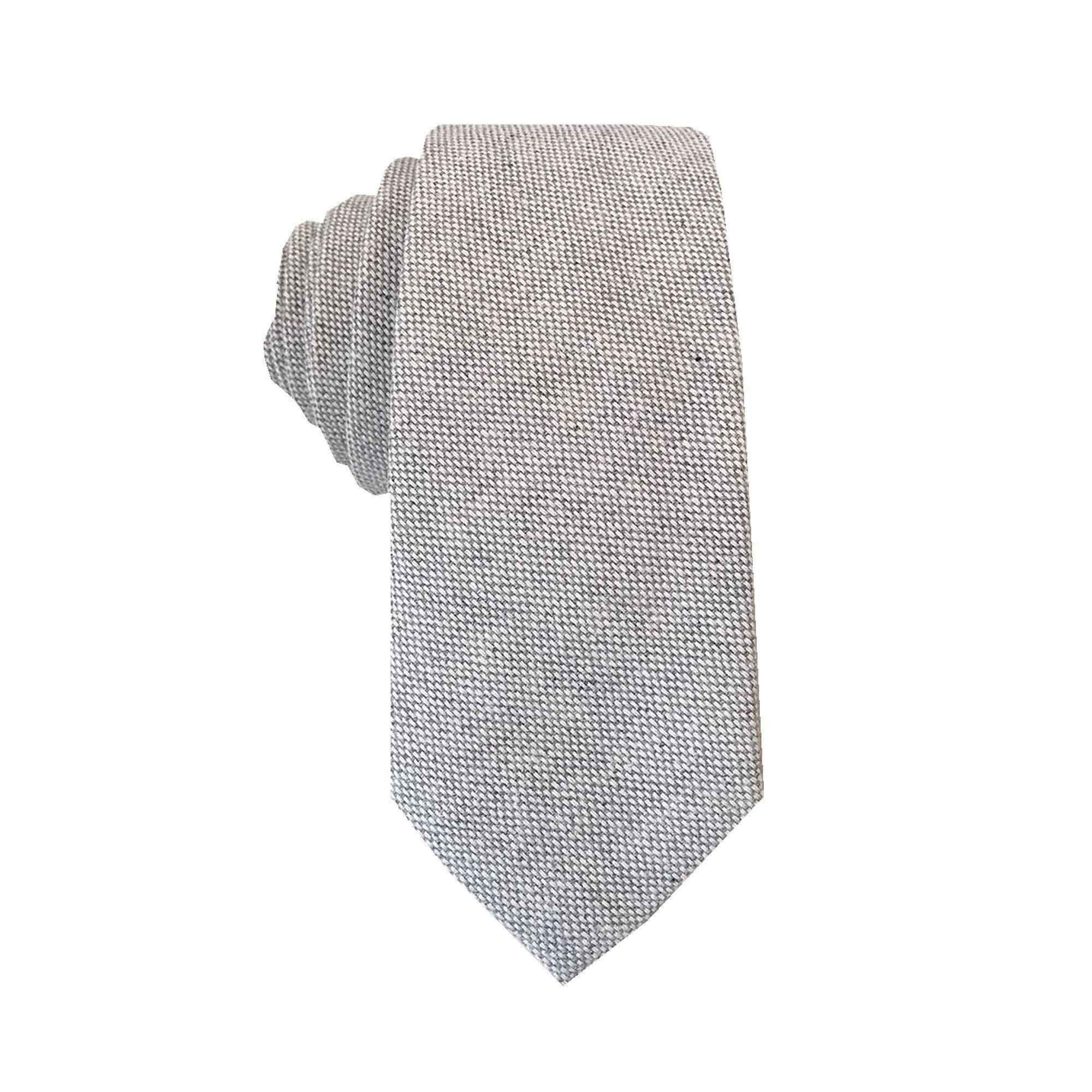 Grey Weave Linen Necktie