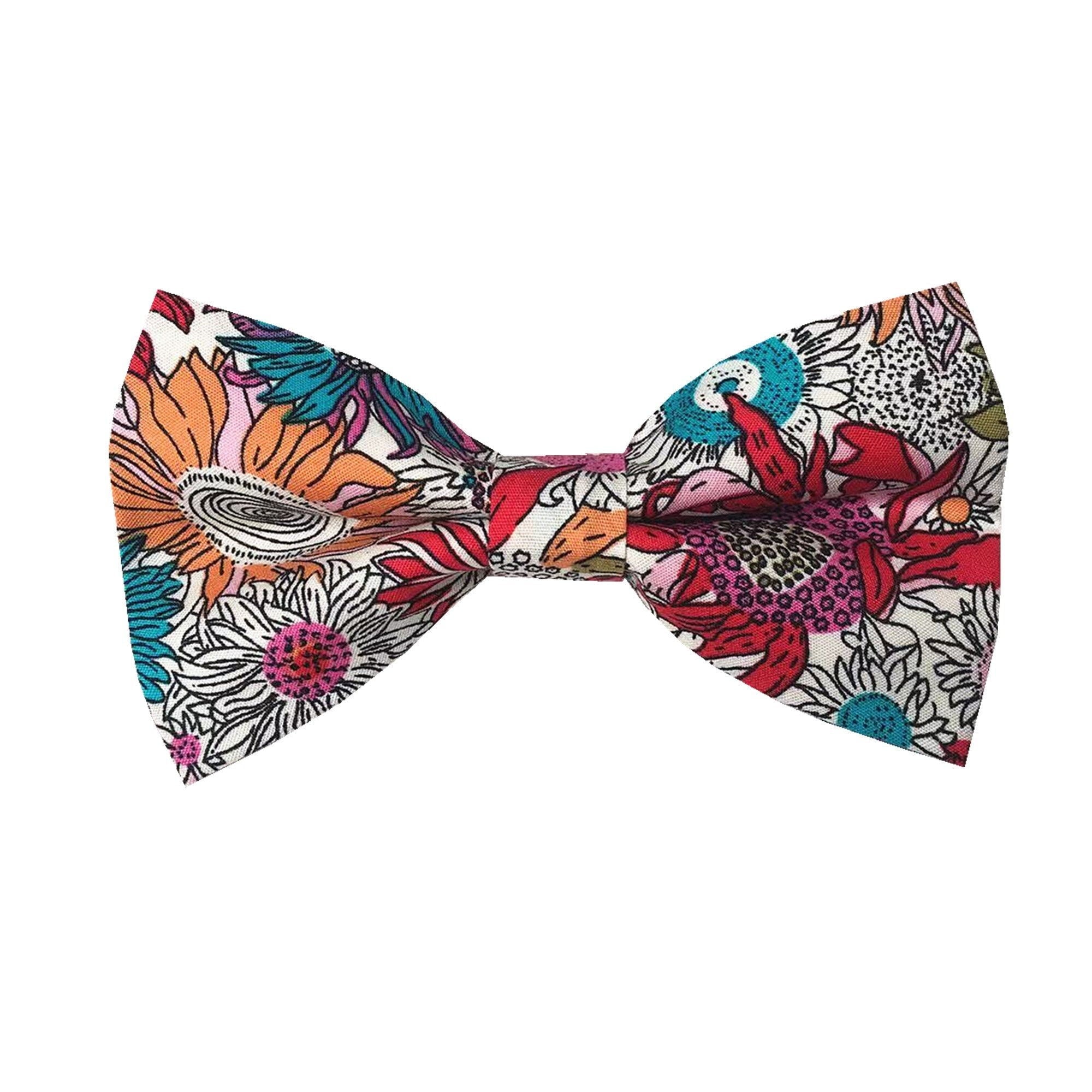 Hot Pink Sunflower Pre-tied Bow Tie