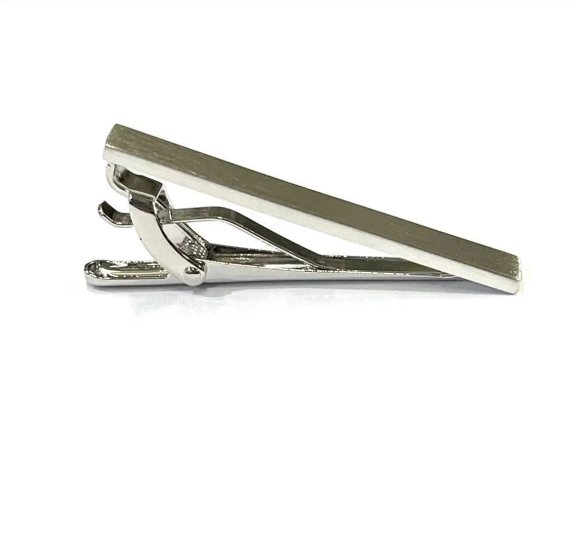 Brushed Silver Tie Clip
