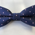 Navy Blue Pink Polka Dots Pre-tied Bow Tie