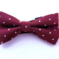 Burgundy with White Polka Dots Pre-tied Bow Tie