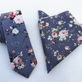 Dk. Dusty Blue Floral Cotton Pocket Square