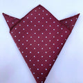 Burgundy with White Polka Dots Pocket Square