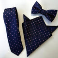 Navy Blue Pink Polka Dots Skinny Tie