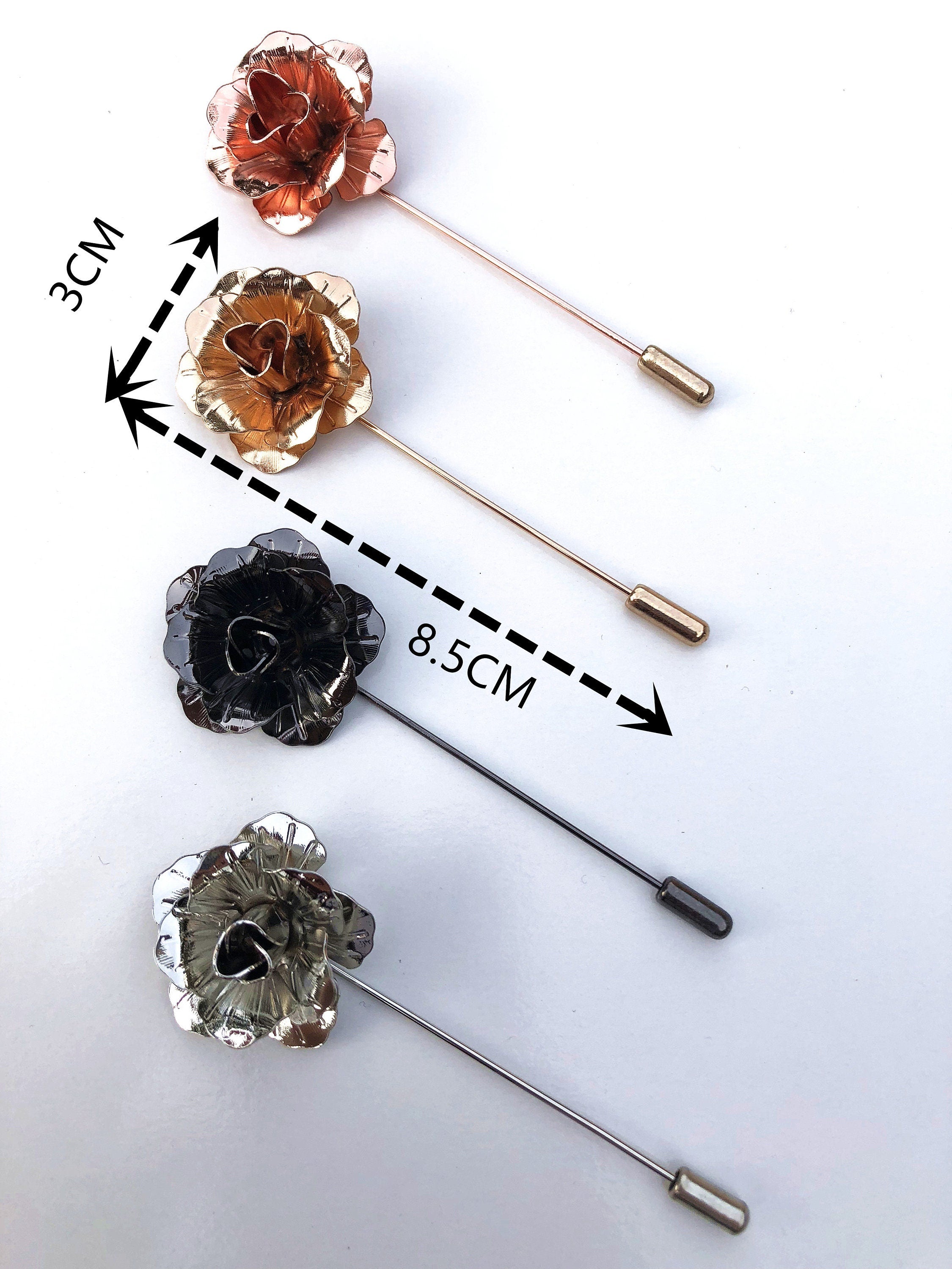 Rose Gold Flower Lapel Pin