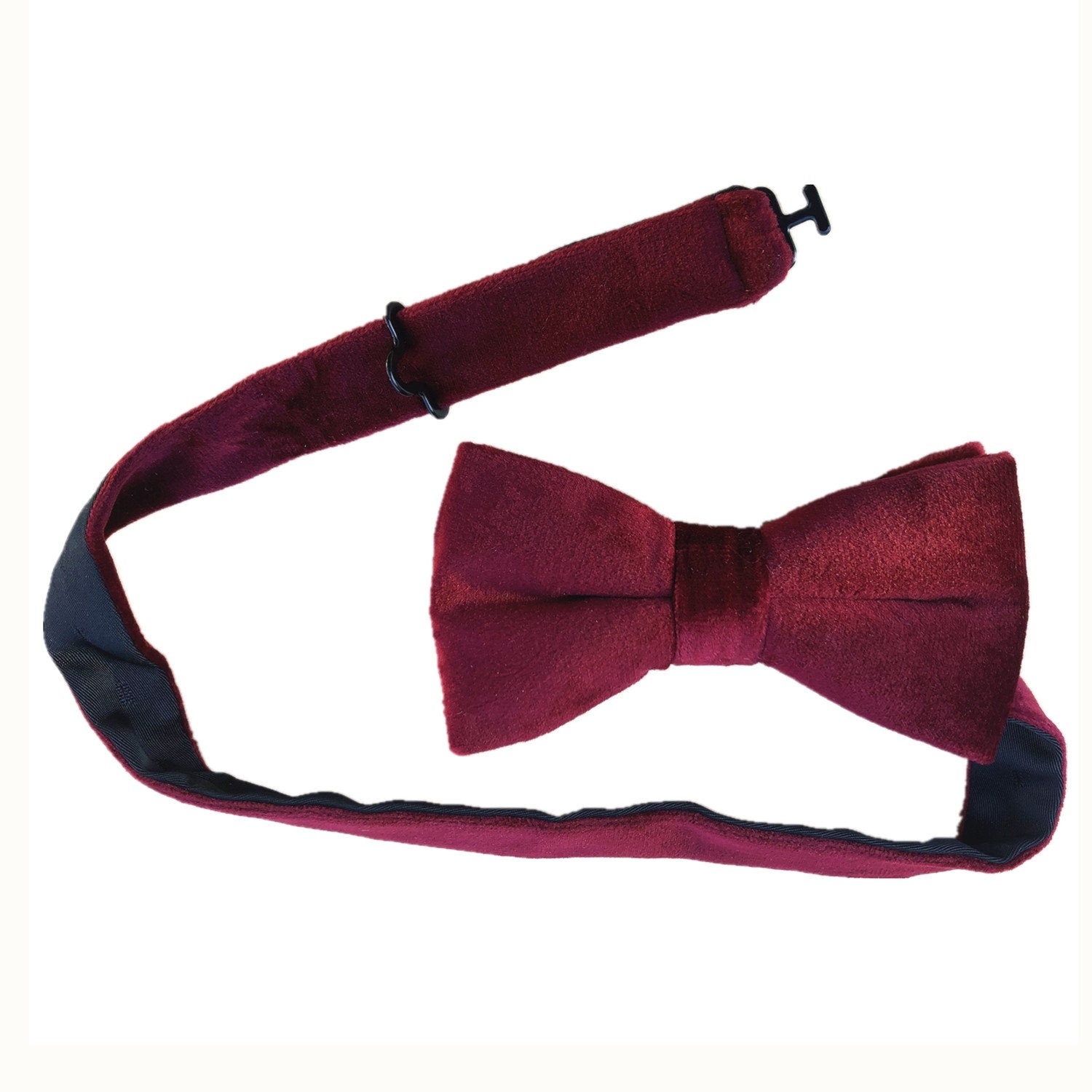 Burgundy Wine Velvet Pre-tied Bow Tie