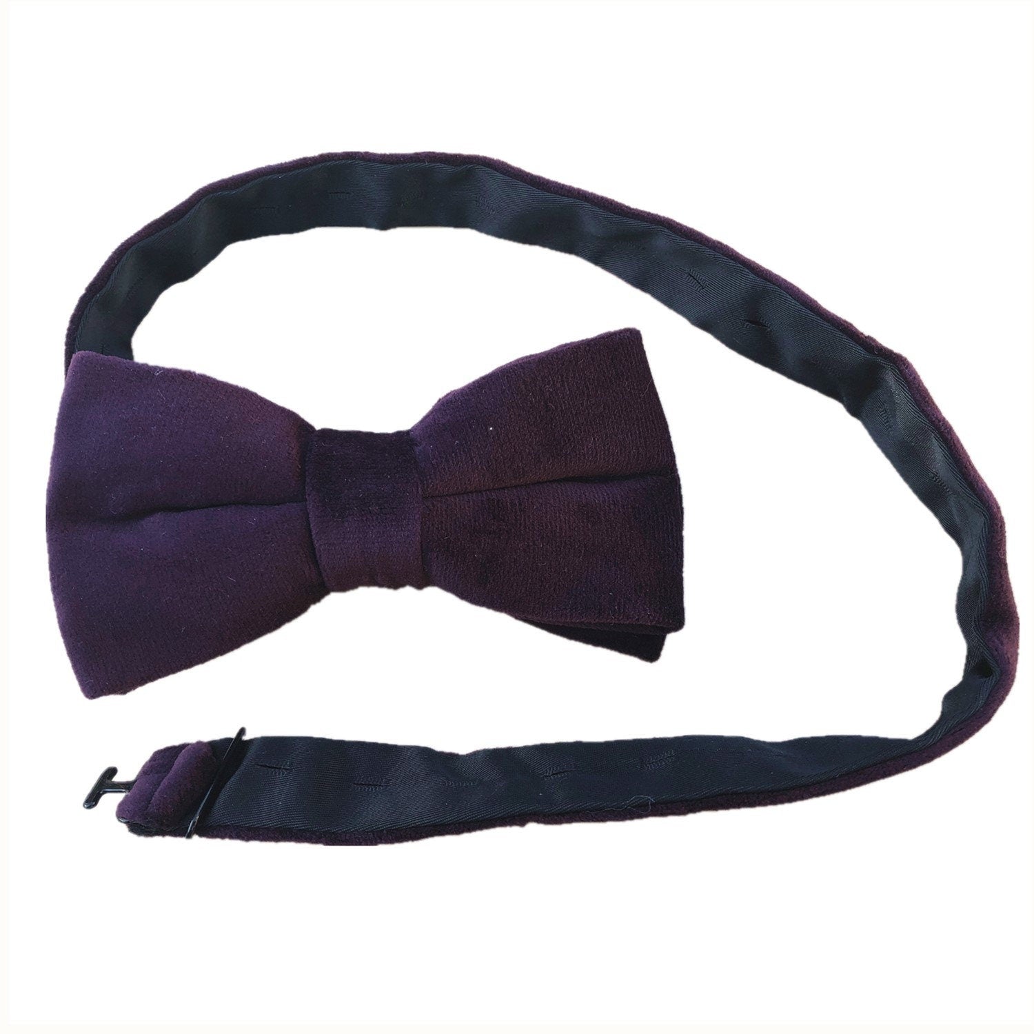 Dark Burgundy Velvet Pre-tied Bow Tie