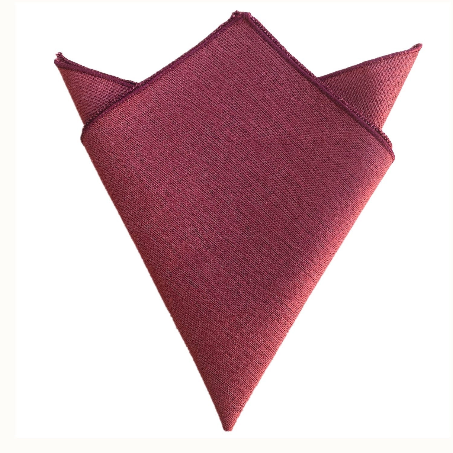 Burgundy Linen Pocket Square