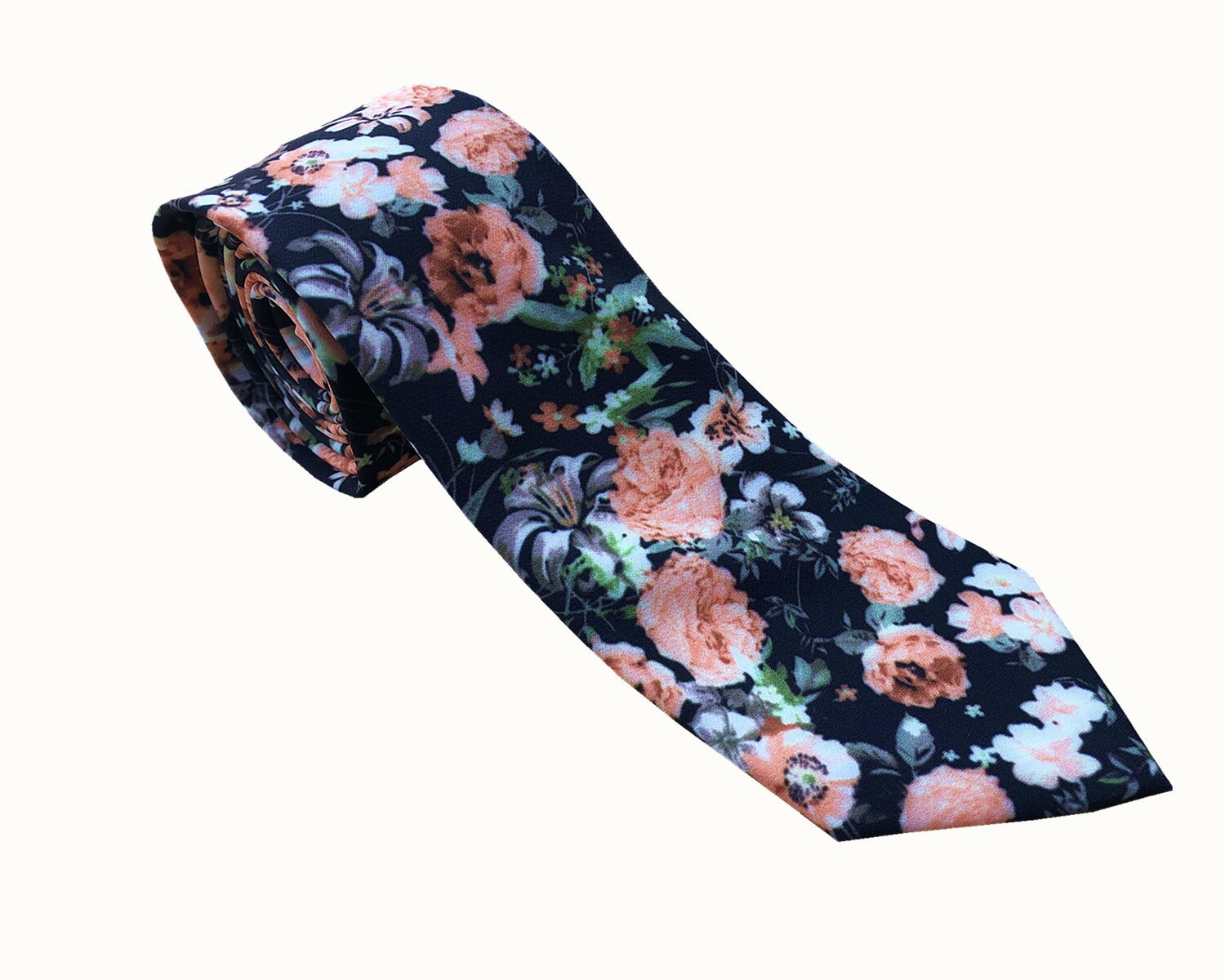 Peach Floral Necktie