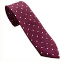Burgundy with White Polka Dots Skinny Tie