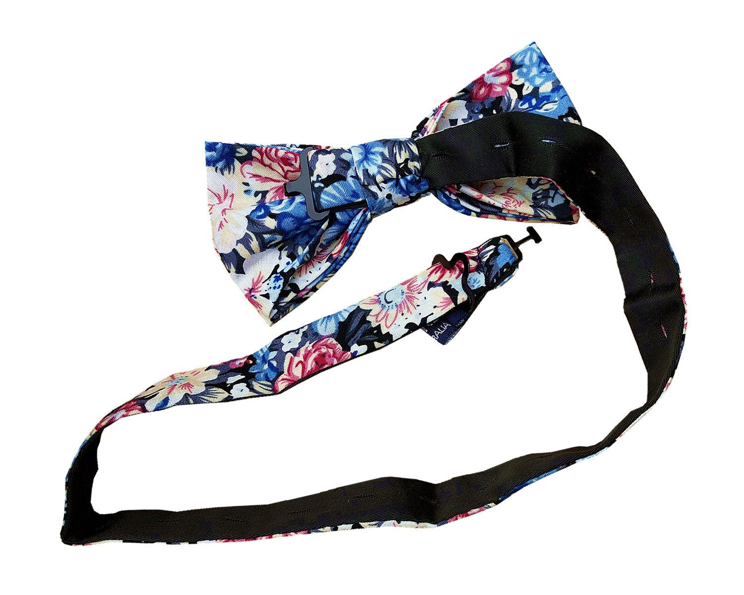 Blue Rose Floral Pre-tied Bow Tie