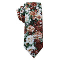 Rust Brown Green Floral Skinny Tie
