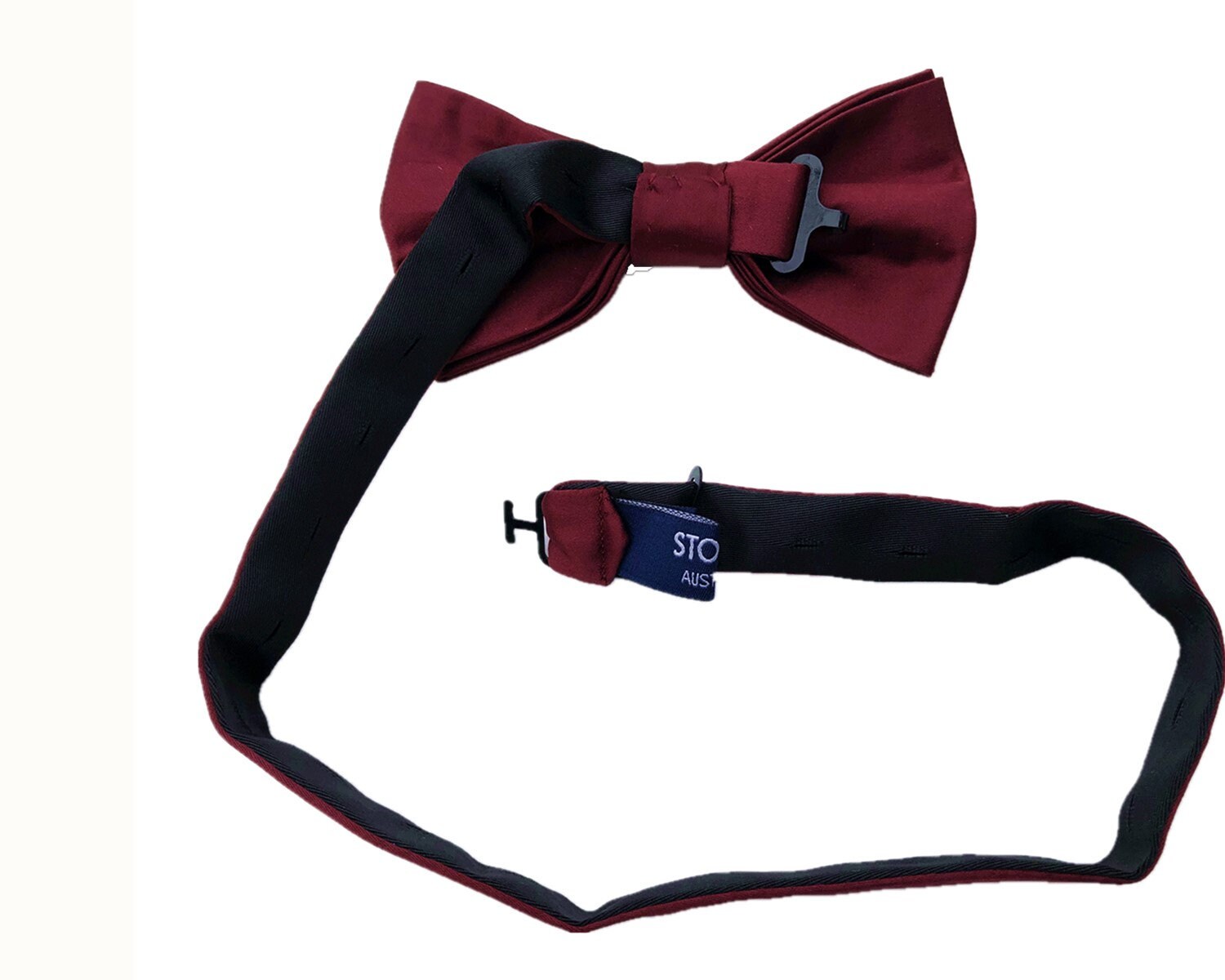 Burgundy Satin Pre-tied Bow Tie