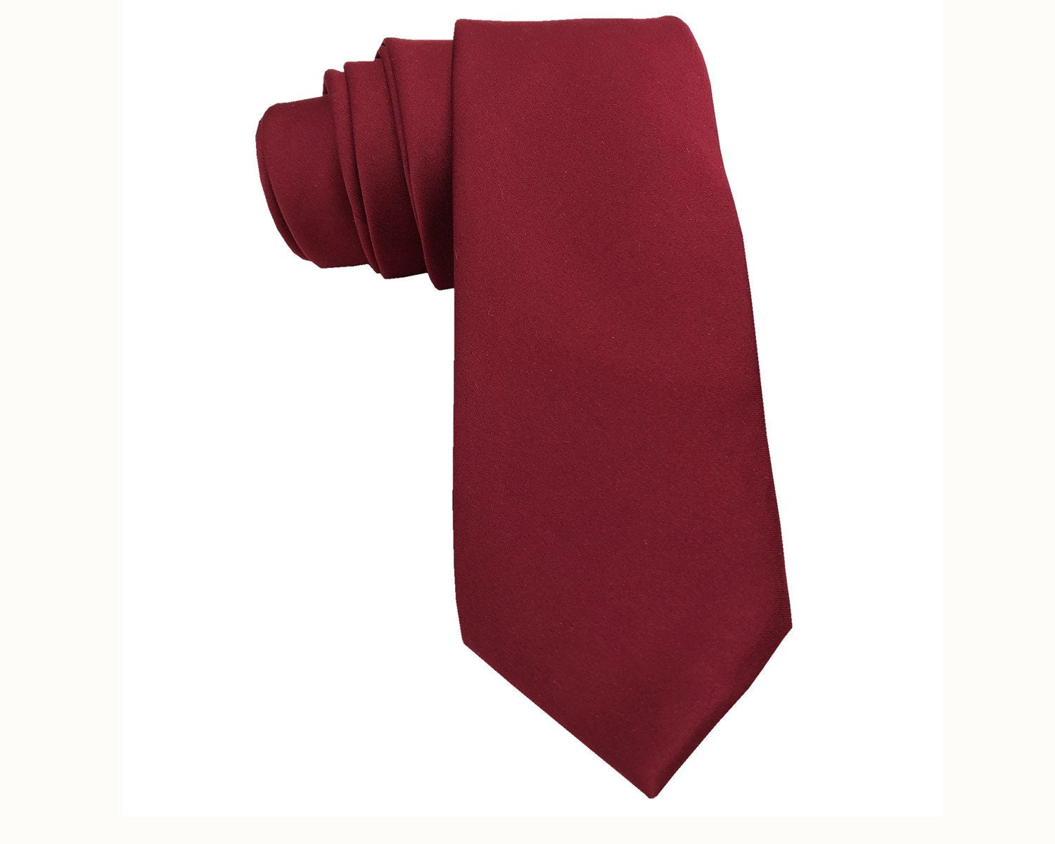 Burgundy Satin Skinny Tie