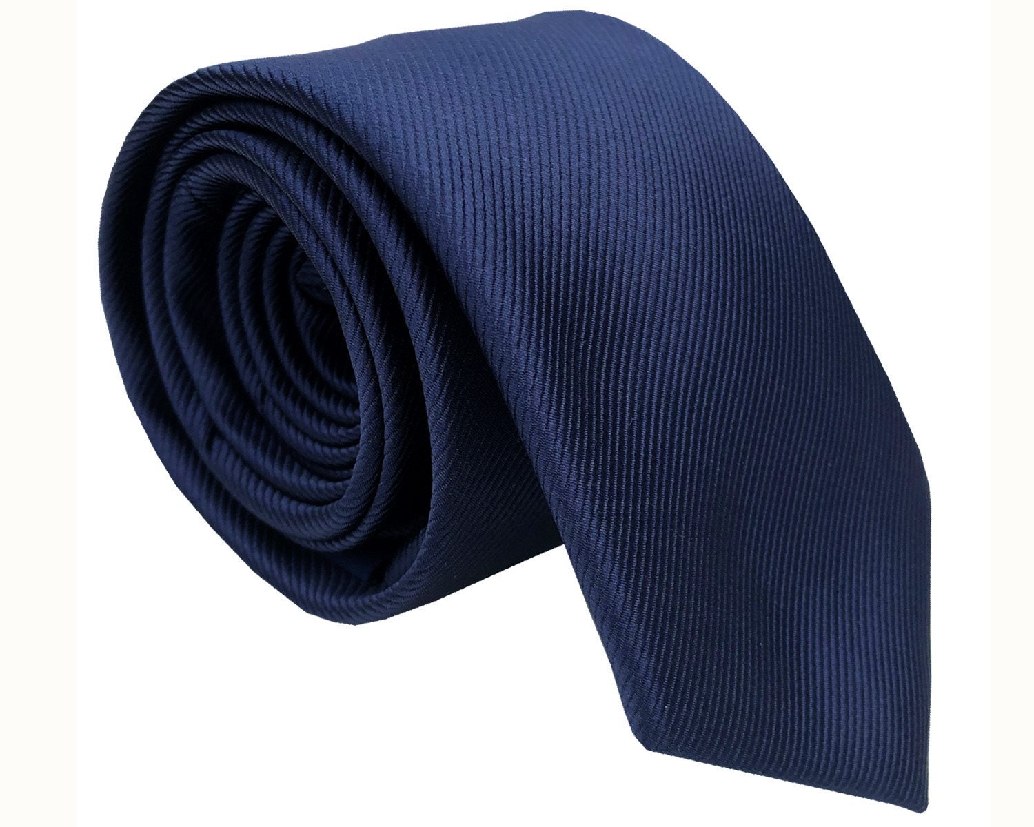 Navy Weave Skinny Tie