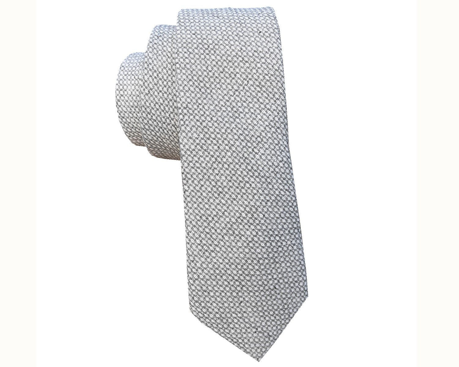 Grey Tweed Skinny Tie