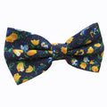 Navy Yellow Skinny Floral Pre-tied Bow Tie