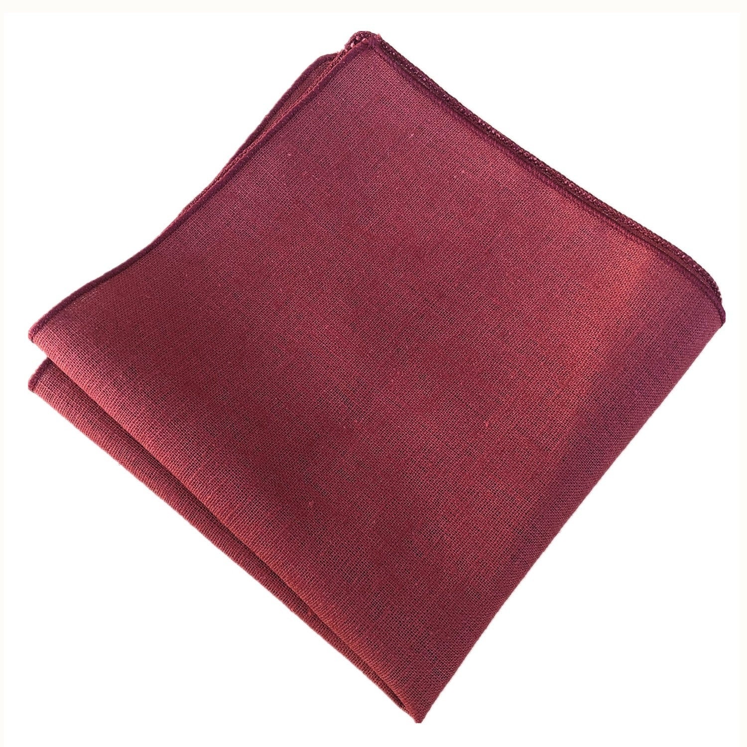 Burgundy Linen Pocket Square