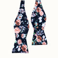 Peach on Black Pre-tied Bow Tie